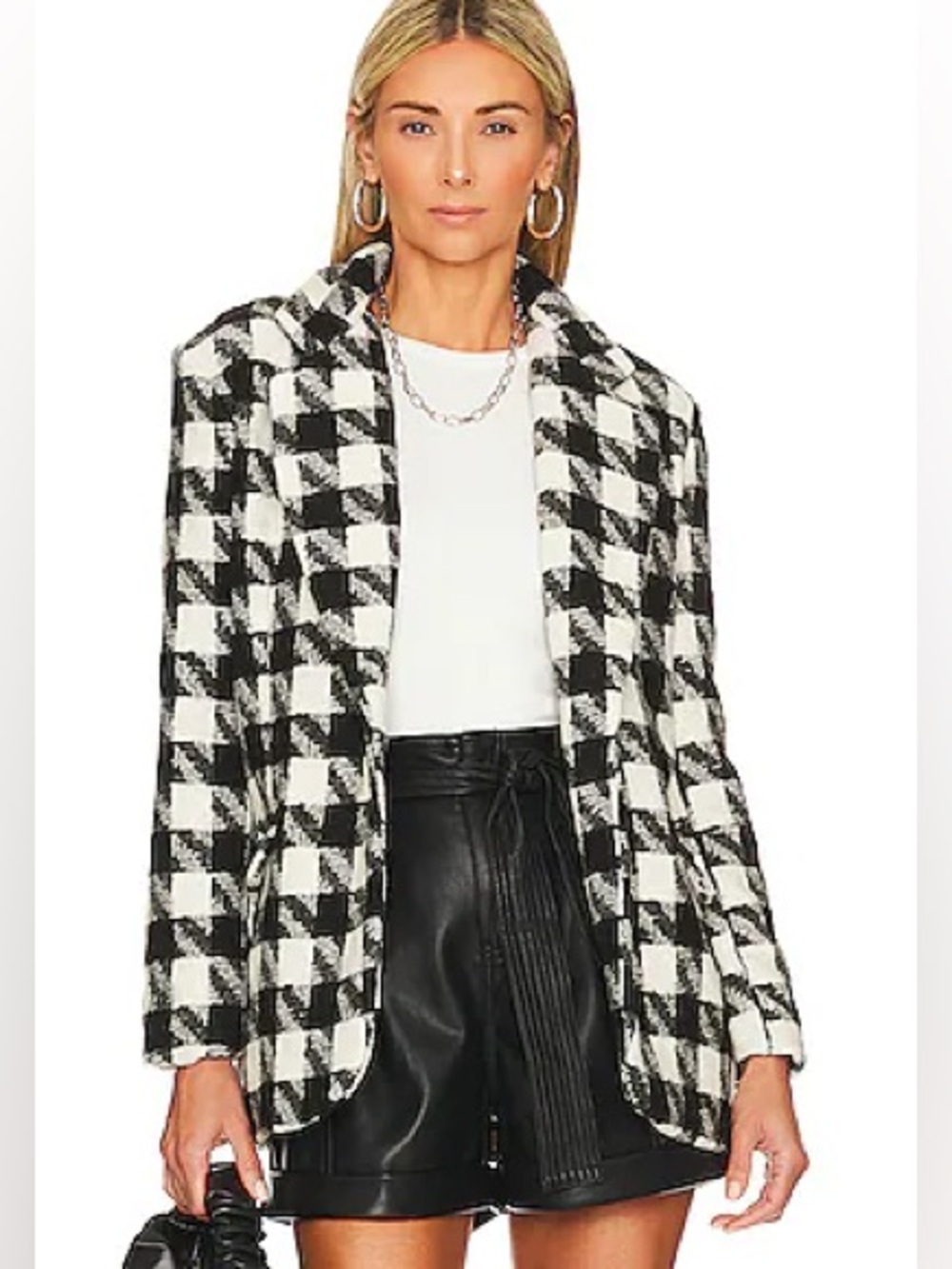 BlankNYC Women’s Black and White Plaid Blazer size XS brand new